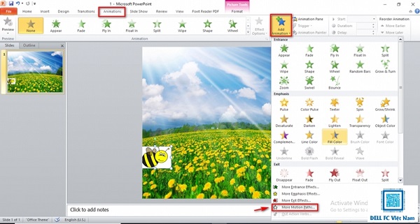 Hướng dẫn cách tạo hiệu ứng trong Powerpoint đơn giản nhất 2 cach tao hieu ung trong powerpoint dellfcvietnam 2