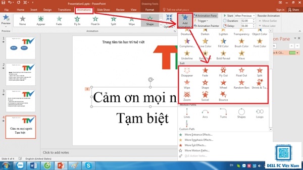 Hướng dẫn cách tạo hiệu ứng trong Powerpoint đơn giản nhất 3 cach tao hieu ung trong powerpoint dellfcvietnam 3