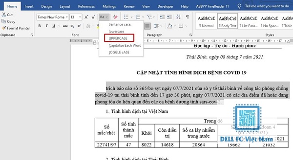 Cách Chuyển Chữ Thường Thành Chữ Hoa Trong Word/Excel Chi Tiết 2025 3 chuyen chu thuong thanh chu hoa dellfcvietnam 2