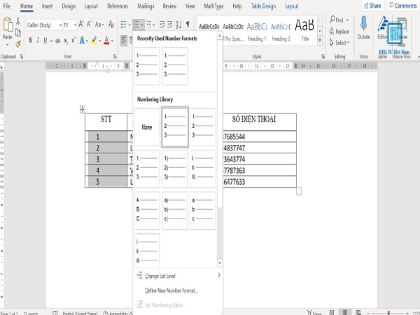 5 Cách Đánh Số Thứ Tự Trong Word Đơn Giản, Chi Tiết Nhất 2024 1 danh so thu tu trong word dellfcvietnam 2