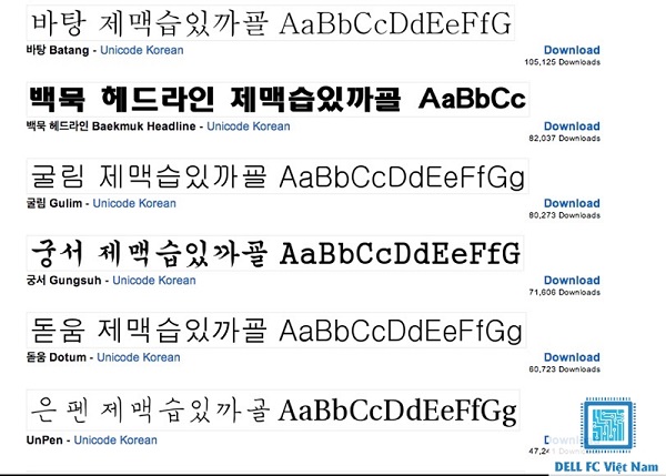 Tổng hợp 999 Phông chữ tiếng Hàn miễn phí Đa dạng và sáng tạo