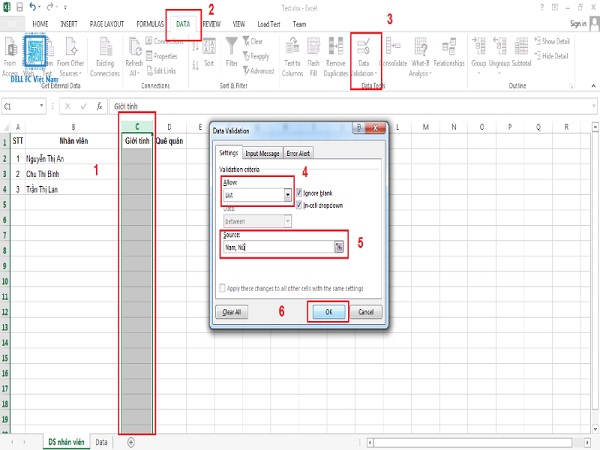 Hướng dẫn cách tạo list trong Excel đơn giản nhất 3 tạo list trong excel