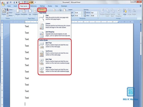 Hướng dẫn cách xóa Section trong Word nhanh chóng nhất 2 xoa section trong word dellfcvietnam 2