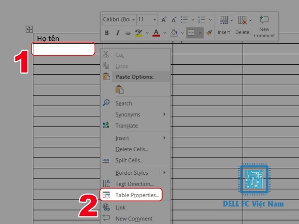 Hướng dẫn cách gộp ô trong Word 2016 đơn giản nhanh chóng 2 gop o trong word dellfcvietnam 2