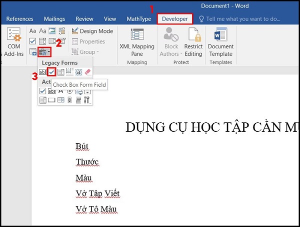 3 Cách Tạo Checkbox trong Word Cực Đơn Giản (2025) 3 tao checkbox trong word dellfcvietnam 4