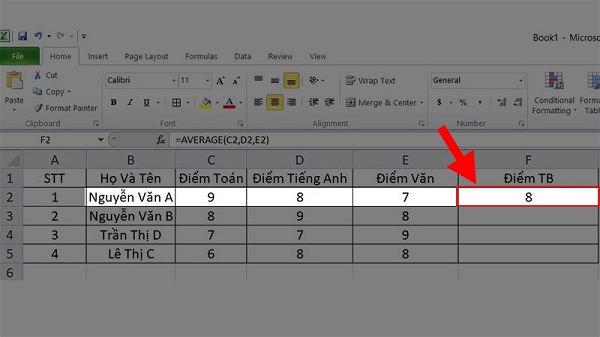 Hướng dẫn cách tính trung bình trong Excel đơn giản và hiệu quả 3 tinh trung binh trong excel dellfcvietnam 3