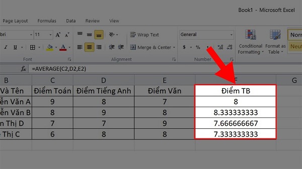 Hướng dẫn cách tính trung bình trong Excel đơn giản và hiệu quả 4 tinh trung binh trong excel dellfcvietnam 4