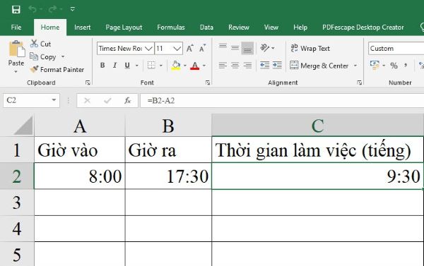 5+ Cách Tính Thời Gian Trong Excel Đơn Giản & Nhanh Chóng 2 cach tinh thoi gian trong excel congngheaz 1