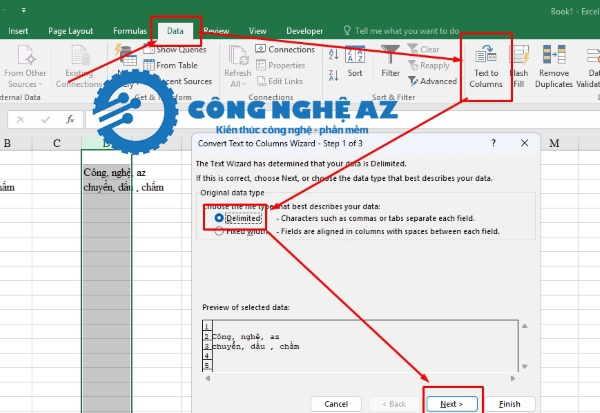 cach doi dau phay thanh dau cham trong excel chi tiet congngheaz 2