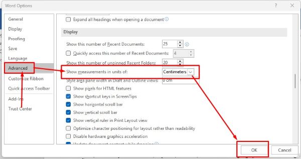 3 Cách Đổi Inch Sang Cm Trong Word Nhanh Chóng & Chính Xác 3 cach doi inch sang cm trong word congngheaz 2
