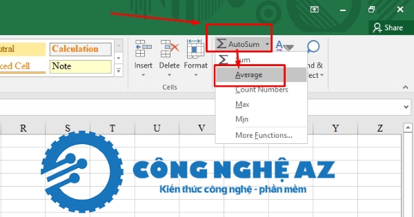 Cách tính trung bình trong Excel nhanh nhất & chi tiết nhất 2025 5 cach tinh trung binh trong excel nhanh bang autosum congngheaz