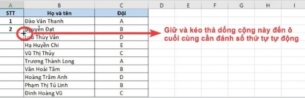 cach danh so thu tu trong excel congngheaz 1