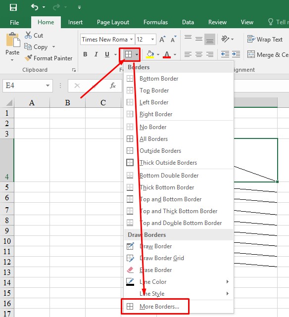3 Cách Gạch Chéo Ô trong Excel Đơn Giản & Nhanh Chóng 3 cach gach cheo o trong excel congngheaz 3