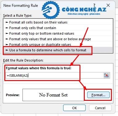 cach su dung ham isblank trong excel congngheaz 1