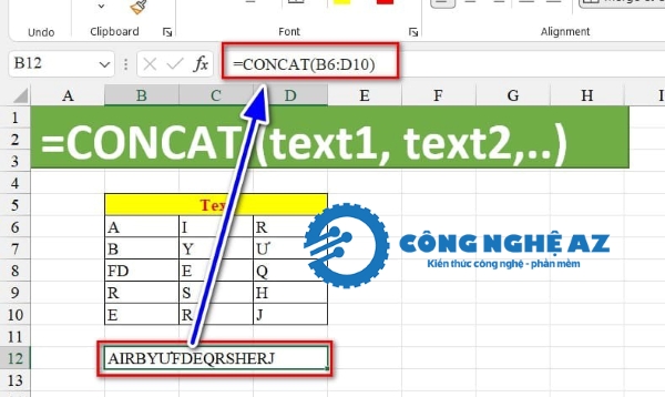 Hàm CONCAT trong Excel là gì? Cách dùng hàm CONCAT trong Excel 2025 2 cu phap va cach dung ham concat trong excel congngheaz