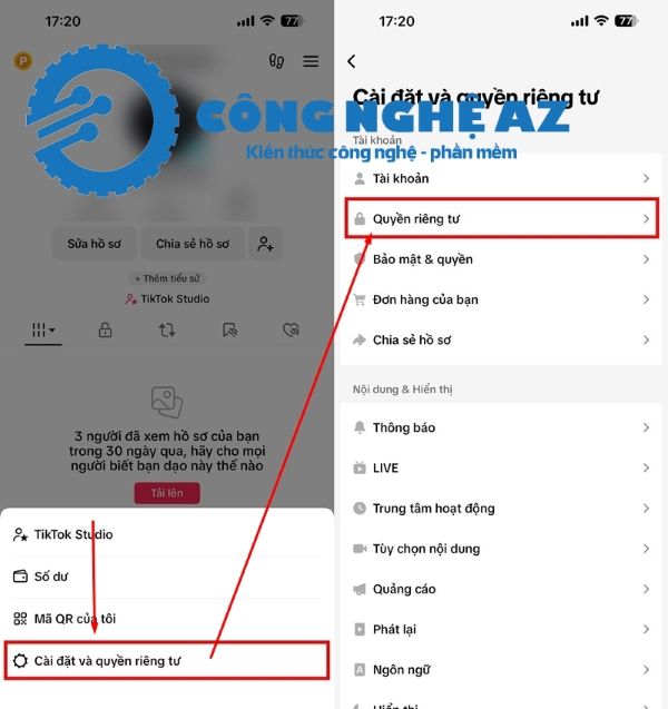 cach bo quyen rieng tu tren tiktok cong khai congngheaz 1