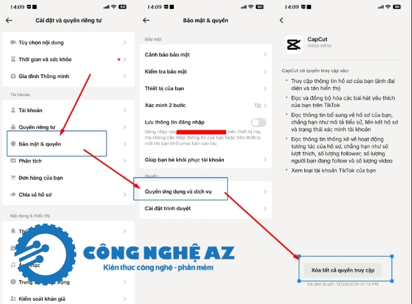 Cách hủy liên kết Tiktok với Facebook trong 30s (Tránh mất Nick) 2025 3 cach huy lien ket facebook voi tiktok congngheaz 2
