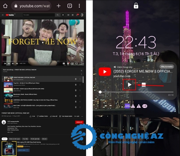 cach nghe nhac youtube tat man hinh android ios congngheaz 2
