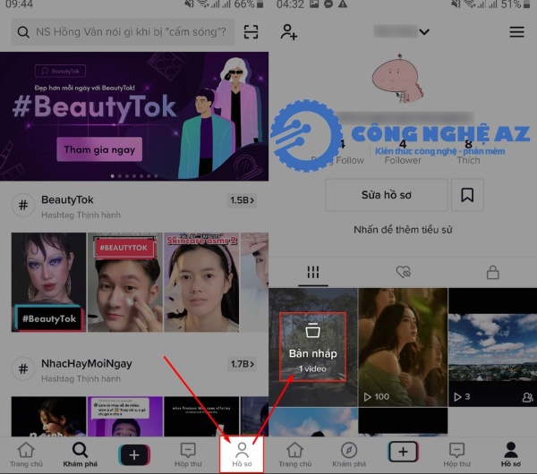 cach xoa ban nhap tren tiktok congngheaz 1