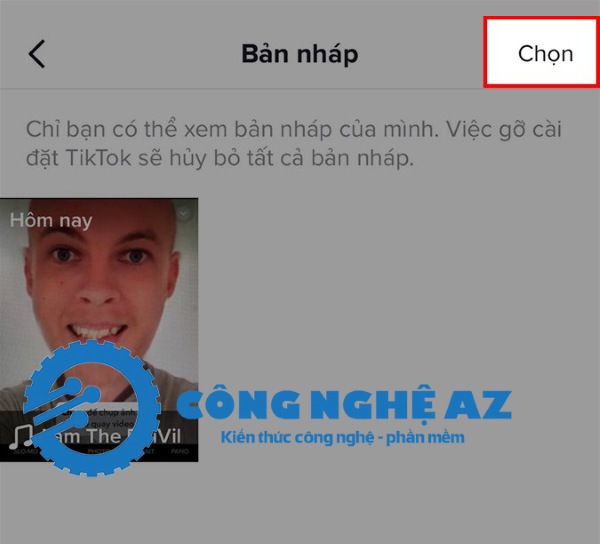 cach xoa ban nhap tren tiktok congngheaz 2